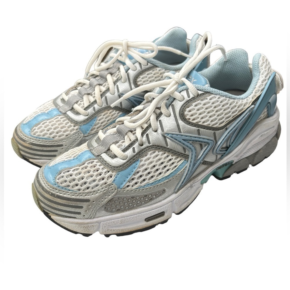 Aetrex Womens Athletic Shoe White Q562 Lace Up Sz 8.5 Sneaker Adjustable Fit EUC